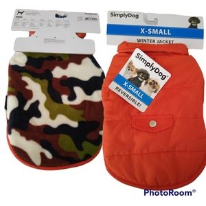 Simply Dog reversible dog jacket, winter jacket, camo fleece, sz XS